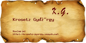 Krosetz György névjegykártya