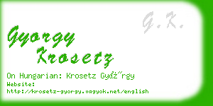 gyorgy krosetz business card